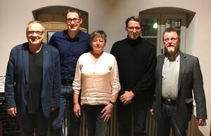 Der neue OV-Vorstand (v.l.n.r.): Jürgen Scheinert, Stefan Engel, Martina Rönsch, Dr. Walter Kühme, Thomas Früh