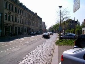Der umstrittene Abschnitt der Leipziger Str. zwischen Konkordienstr. und Puschkinplatz